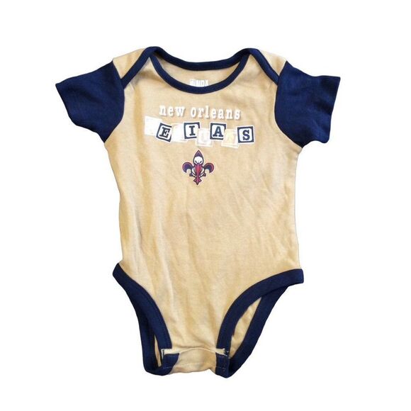 Nba Baby Boy 3 Piece Set Of Onesies 12 Months Grey Gold Navy White Cotton - Picture 5 of 8
